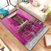 A Pink Bicycle Behind The Dreaming House Rug Sport Decor Gift Floor Decor Living Room Carpet Rug Area Rug - e075e240fe9d Bike Rectangle Area Rug