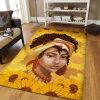 African Girl Sunflower Rug Sport Decor Gift Floor Decor Living Room Carpet Rug Area Rug - c31abe710d5e Black Girl Rectangle Area Rug