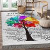 And I Think To Myself What A Wonderful Word Colorful Tree Rug Sport Decor Gift Floor Decor Living Room Carpet Rug Area Rug - 65e982d45b77 Colorful Rectangle Area Rug