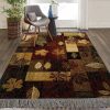 Autumn Leaves Falling Lodge Rug Sport Decor Gift Floor Decor Living Room Carpet Rug Area Rug - 135bf1eba304 Autumn Rectangle Area Rug