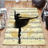 Ballerina Dancing On Vintage Music Paper Rug Sport Decor Gift Floor Decor Living Room Carpet Rug Area Rug - e958ecf153da Music Rectangle Area Rug
