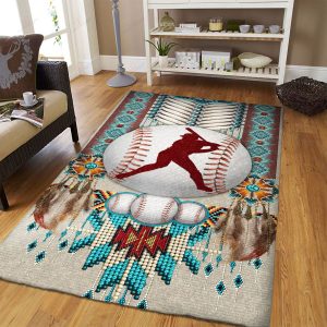 Baseball Native American Rug Sport Decor Gift Floor Decor Living Room Carpet Rug Area Rug - e11ef416ef90