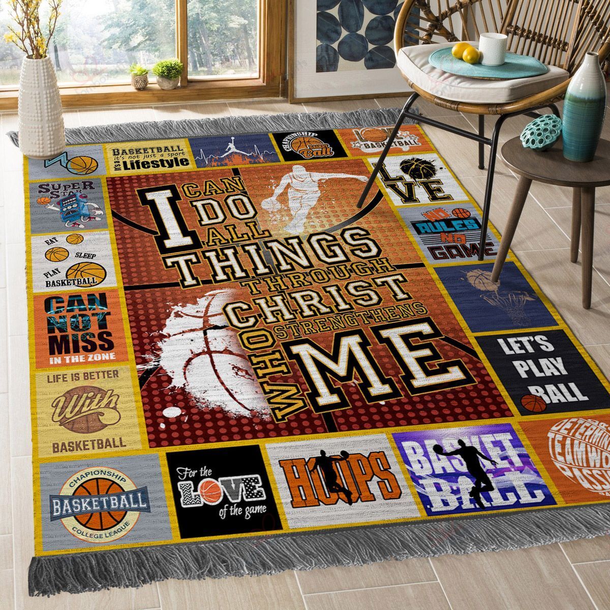 Basket Ball I Can Do All Things Rug Sport Decor Gift Floor Decor Living Room Carpet Rug Area Rug - faa6a44e65f0 Basket Ball I Can Do All Things Rug Sport Decor Gift Floor Decor Living Room Carpet Rug Area Rug - faa6a44e65f0 Basketball Rectangle Area Rug