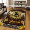 Be Yourself Bee Sunflower Rug Sport Decor Gift Floor Decor Living Room Carpet Rug Area Rug - 12dceb61925e Bee and Sunflower Rectangle Area Rug