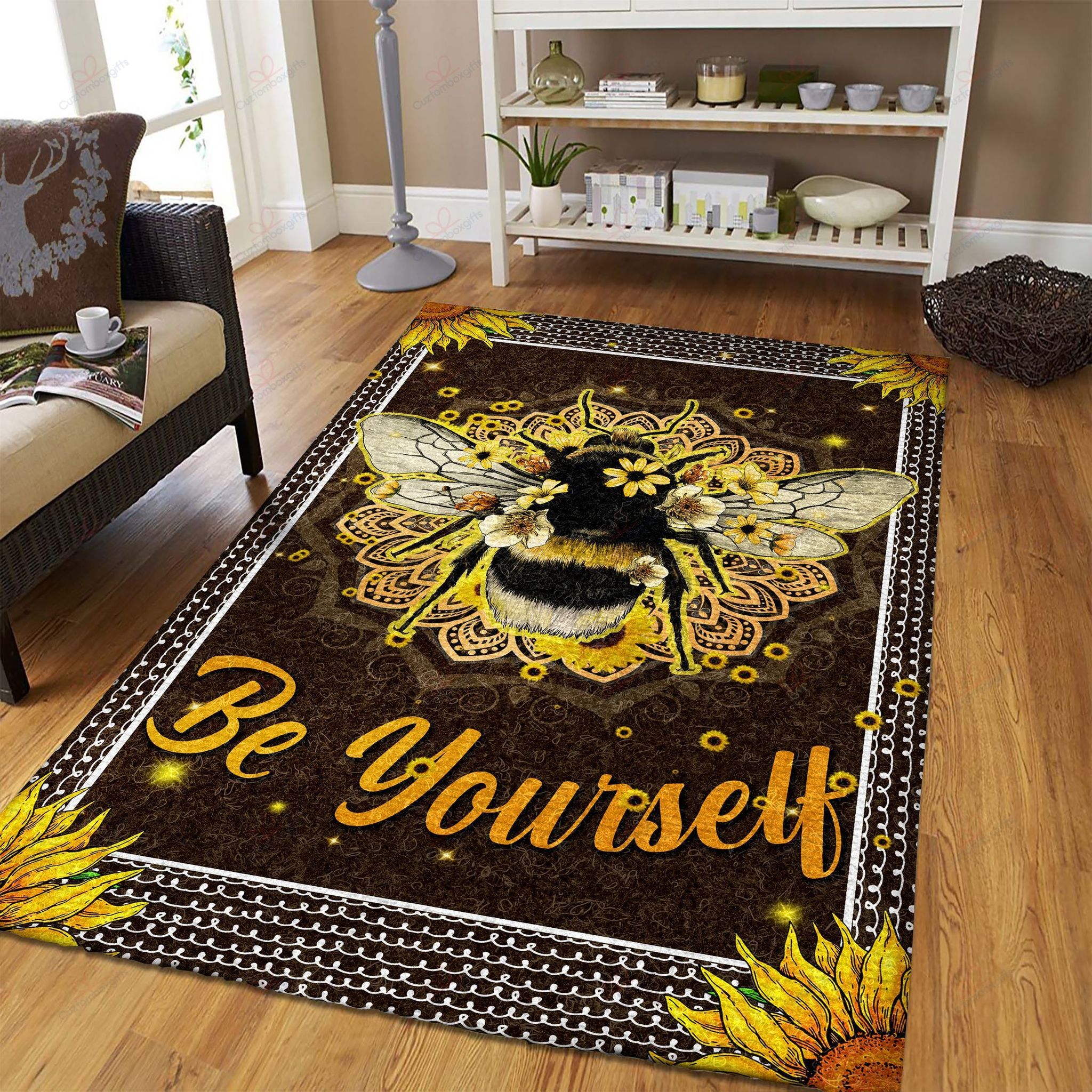 Be Yourself Bee Sunflower Rug Sport Decor Gift Floor Decor Living Room Carpet Rug Area Rug - 12dceb61925e Be Yourself Bee Sunflower Rug Sport Decor Gift Floor Decor Living Room Carpet Rug Area Rug - 12dceb61925e Bee and Sunflower Rectangle Area Rug