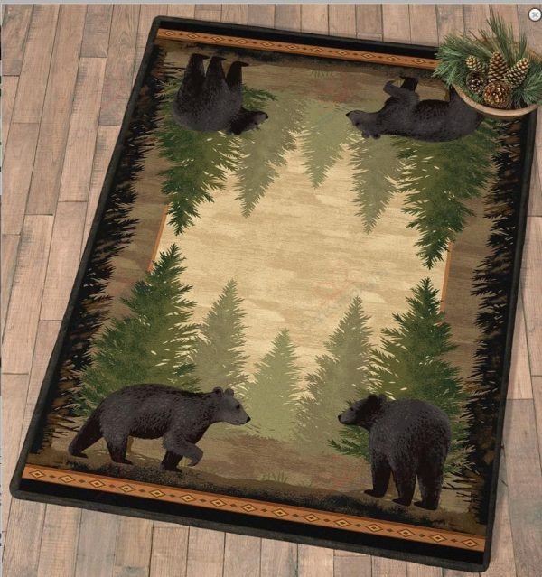 Bear In Forest Rug Sport Decor Gift Floor Decor Living Room Carpet Rug Area Rug - 6bd8ee849607 Bear Rectangle Area Rug