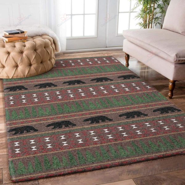 Bears Vintage Rug Sport Decor Gift Floor Decor Living Room Carpet Rug Area Rug - 8017202970c8 Bear Rectangle Area Rug