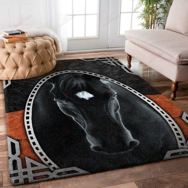 Beautiful Black Horse Rug Sport Decor Gift Floor Decor Living Room Carpet Rug Area Rug - f35901029a3e Horse Rectangle Area Rug