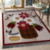 Bee And Flower Rug Sport Decor Gift Floor Decor Living Room Carpet Rug Area Rug - 947f42ea03d4 Bee Rectangle Area Rug