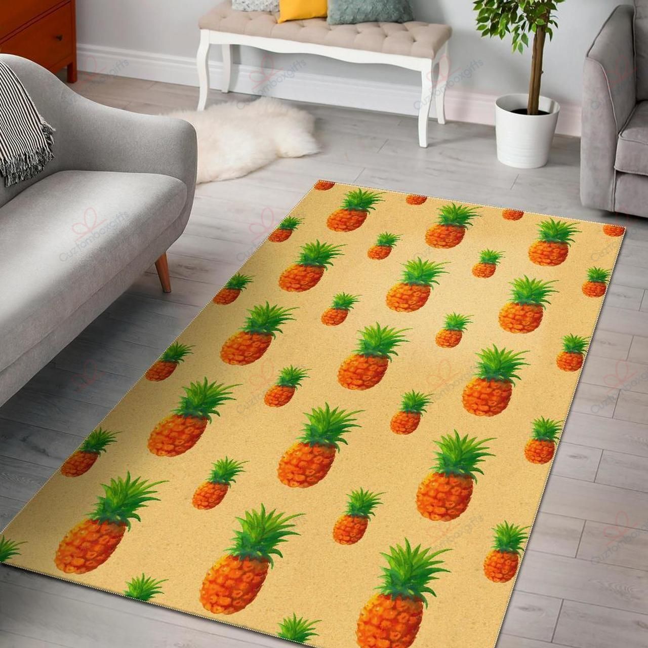 Beige Watercolor Pineapple Pattern Rug Sport Decor Gift Floor Decor Living Room Carpet Rug Area Rug - c75489c66d0b Beige Watercolor Pineapple Pattern Rug Sport Decor Gift Floor Decor Living Room Carpet Rug Area Rug - c75489c66d0b Pineapple Rectangle Area Rug