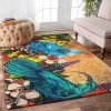 Bird Blue Colorful Flower Rug Sport Decor Gift Floor Decor Living Room Carpet Rug Area Rug - 921af0caf2ef Blue Bird Rectangle Area Rug