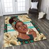 Black Beautiful Girl With Flower Rug Sport Decor Gift Floor Decor Living Room Carpet Rug Area Rug - 666f3e57e118 Black Girl Rectangle Area Rug