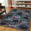 Black Cat Playing Rug Sport Decor Gift Floor Decor Living Room Carpet Rug Area Rug - 53f6a37581aa Black Cat Rectangle Area Rug