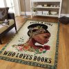 Black Girl Loves Reading Rug Sport Decor Gift Floor Decor Living Room Carpet Rug Area Rug - ac54b671cfdb Black Girl Rectangle Area Rug