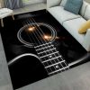 Black Guitar Rug Sport Decor Gift Floor Decor Living Room Carpet Rug Area Rug - 38fe987ae226 Guitar Rectangle Area Rug