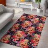 Blossom Peony Skull Pattern Rug Sport Decor Gift Floor Decor Living Room Carpet Rug Area Rug - 37ec4f68639b Skull Rectangle Area Rug
