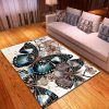 Blue Butterfly Rug Sport Decor Gift Floor Decor Living Room Carpet Rug Area Rug - 9b110c56a534 Butterfly Rectangle Area Rug