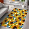 Blue Butterfly Sunflower Pattern Rug Sport Decor Gift Floor Decor Living Room Carpet Rug Area Rug - 187e2d13b869 Butterfly Rectangle Area Rug