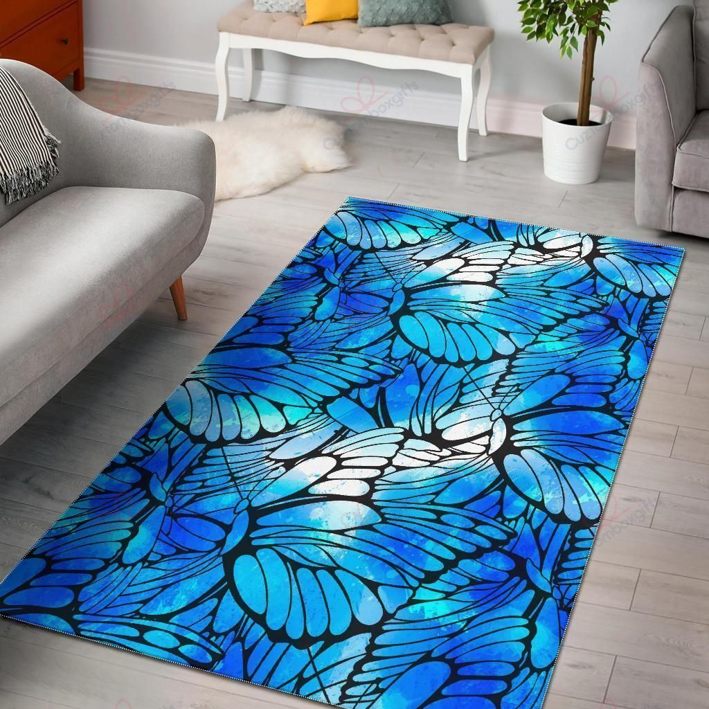 Blue Butterfly Wings Pattern Rug Sport Decor Gift Floor Decor Living Room Carpet Rug Area Rug - 3.45E+42 Blue Butterfly Wings Pattern Rug Sport Decor Gift Floor Decor Living Room Carpet Rug Area Rug - 3.45E+42 Butterfly Rectangle Area Rug
