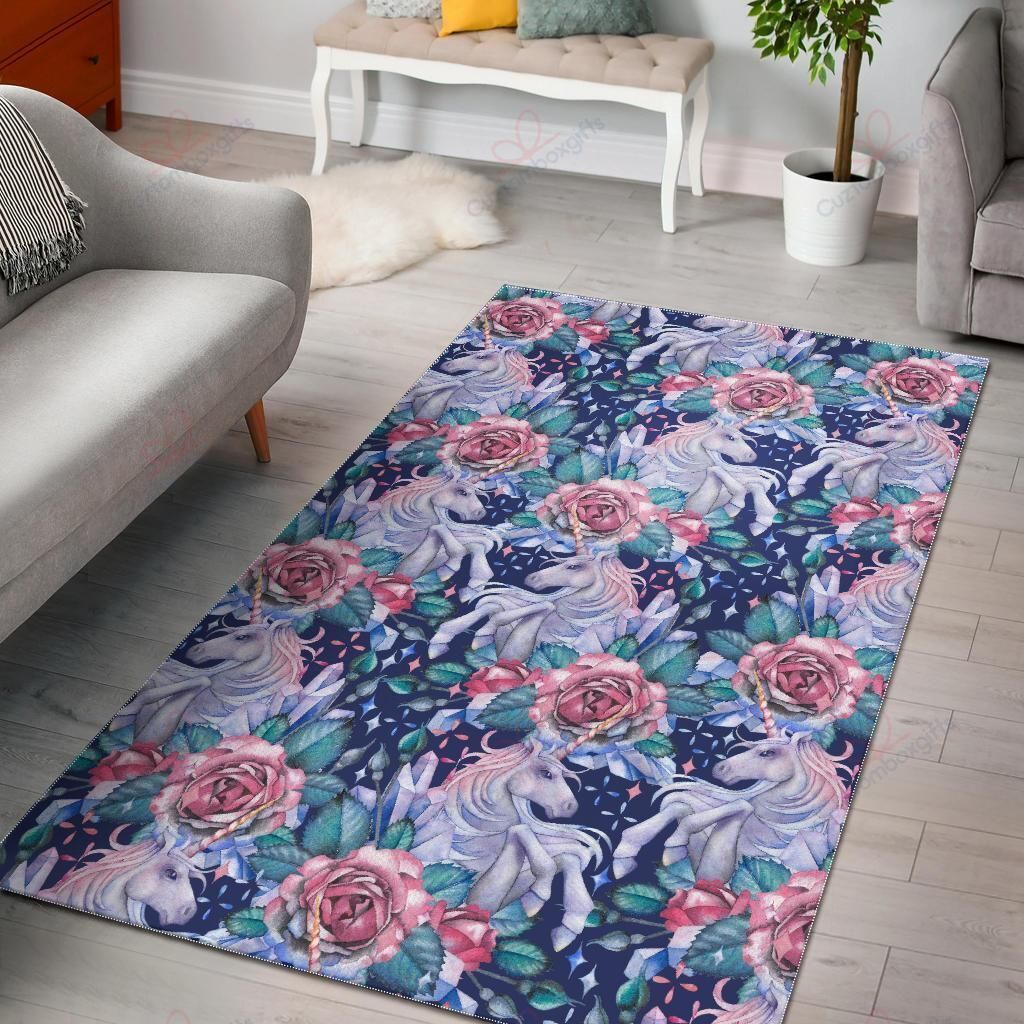 Blue Fairy Rose Unicorn Pattern Rug Sport Decor Gift Floor Decor Living Room Carpet Rug Area Rug - a18cc2c91381 Blue Fairy Rose Unicorn Pattern Rug Sport Decor Gift Floor Decor Living Room Carpet Rug Area Rug - a18cc2c91381 Unicorn Rectangle Area Rug