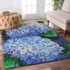 Blue Hydrangea Rug Sport Decor Gift Floor Decor Living Room Carpet Rug Area Rug - d5064632afdb Blue Rectangle Area Rug