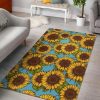 Blue Vintage Sunflower Pattern Rug Sport Decor Gift Floor Decor Living Room Carpet Rug Area Rug - dea1a46c076f Sunflower Rectangle Area Rug