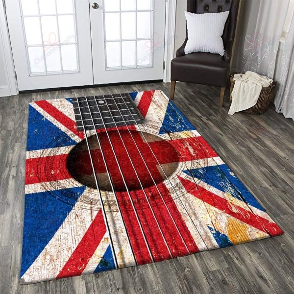 British Flag Guitar Rug Sport Decor Gift Floor Decor Living Room Carpet Rug Area Rug - 8308e6debcf6 Guitar Rectangle Area Rug