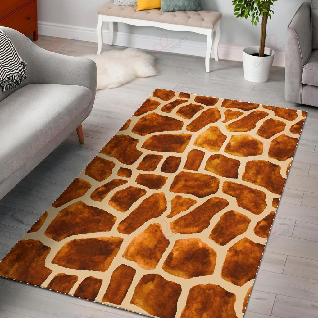 Brown Watercolor Giraffe Pattern Rug Sport Decor Gift Floor Decor Living Room Carpet Rug Area Rug - 32b0631e02c4 Giraffe Rectangle Area Rug