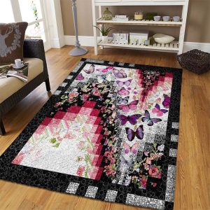 Butterfly Colorful Rug Sport Decor Gift Floor Decor Living Room Carpet Rug Area Rug - 55b2cbe16bfa Butterfly Rectangle Area Rug