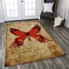Butterfly Vintage Rug Sport Decor Gift Floor Decor Living Room Carpet Rug Area Rug - 5baa5f1ca5f8 Butterfly Rectangle Area Rug