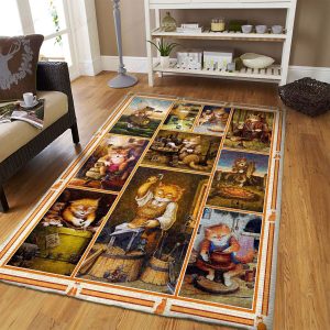 Cat And Mouse Rug Sport Decor Gift Floor Decor Living Room Carpet Rug Area Rug - d6f2d00d4657