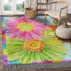 Colorful And Beautiful Flower Rug Sport Decor Gift Floor Decor Living Room Carpet Rug Area Rug - 2a3ef3cc46cc Colorful Rectangle Area Rug