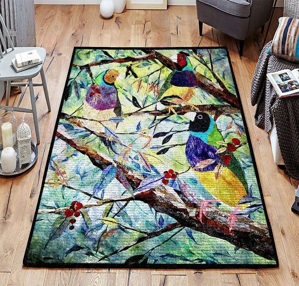 Colorful Bird Rug Sport Decor Gift Floor Decor Living Room Carpet Rug Area Rug - e77e3234f350 Bird Rectangle Area Rug