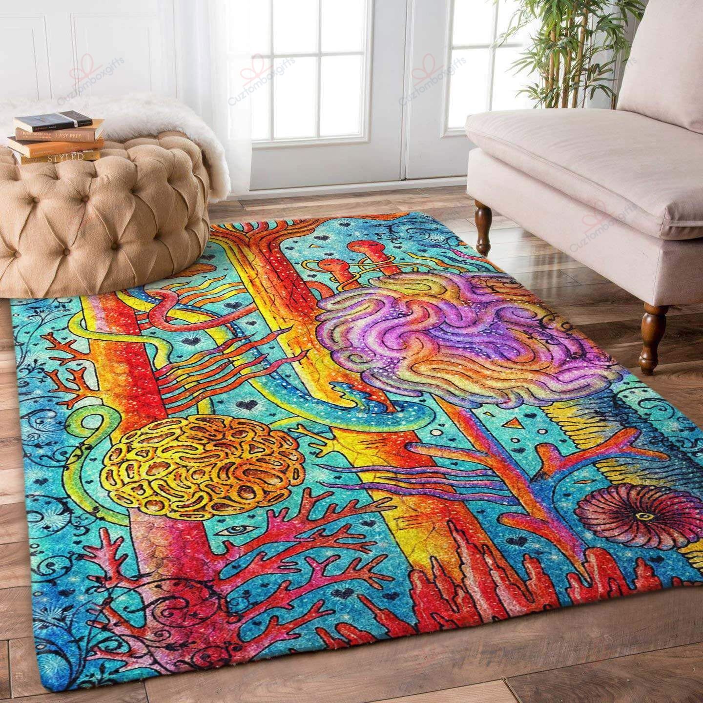 Colorful Brain Rug Sport Decor Gift Floor Decor Living Room Carpet Rug Area Rug - 4fe559d9b740 Colorful Rectangle Area Rug