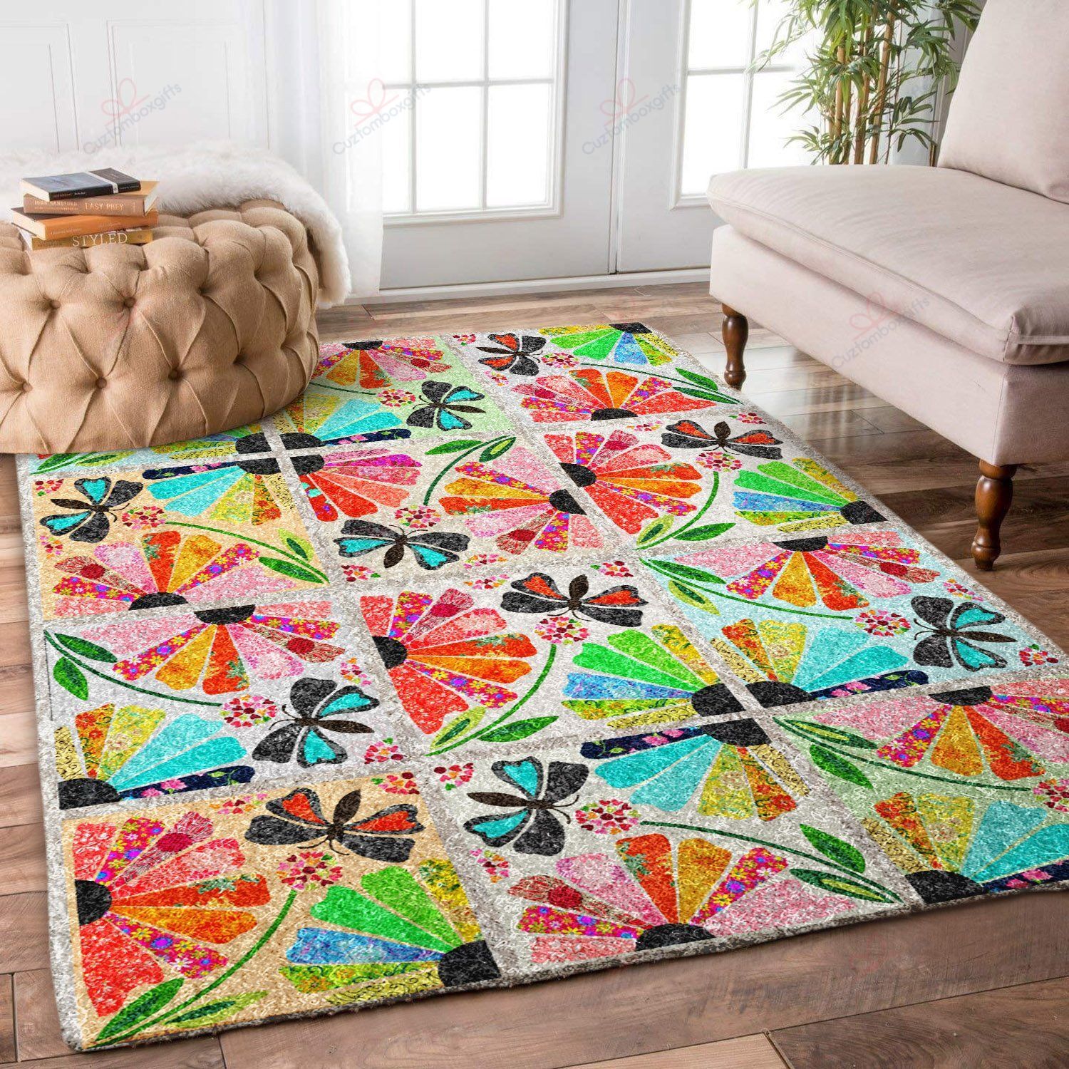 Colorful Butterfly Rug Sport Decor Gift Floor Decor Living Room Carpet Rug Area Rug - ca8fbef46c8c Butterfly Rectangle Area Rug