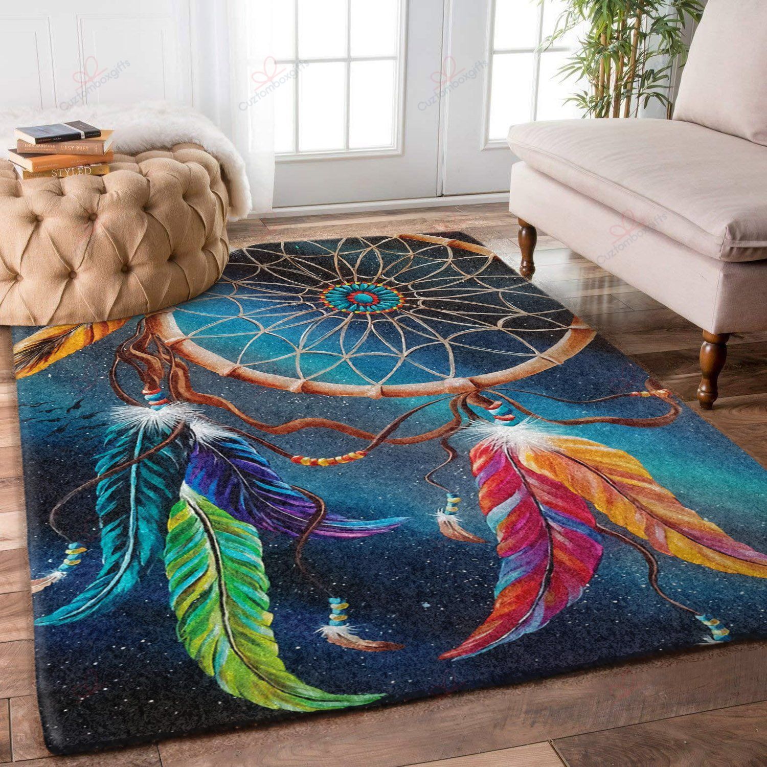 Colorful Dreamcatcher Rug Sport Decor Gift Floor Decor Living Room Carpet Rug Area Rug - c6c2efa09e55 Dream Catcher Rectangle Area Rug