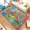 Colorful Flower Pattern Rug Sport Decor Gift Floor Decor Living Room Carpet Rug Area Rug - 5eec6cc09380 Colorful Rectangle Area Rug