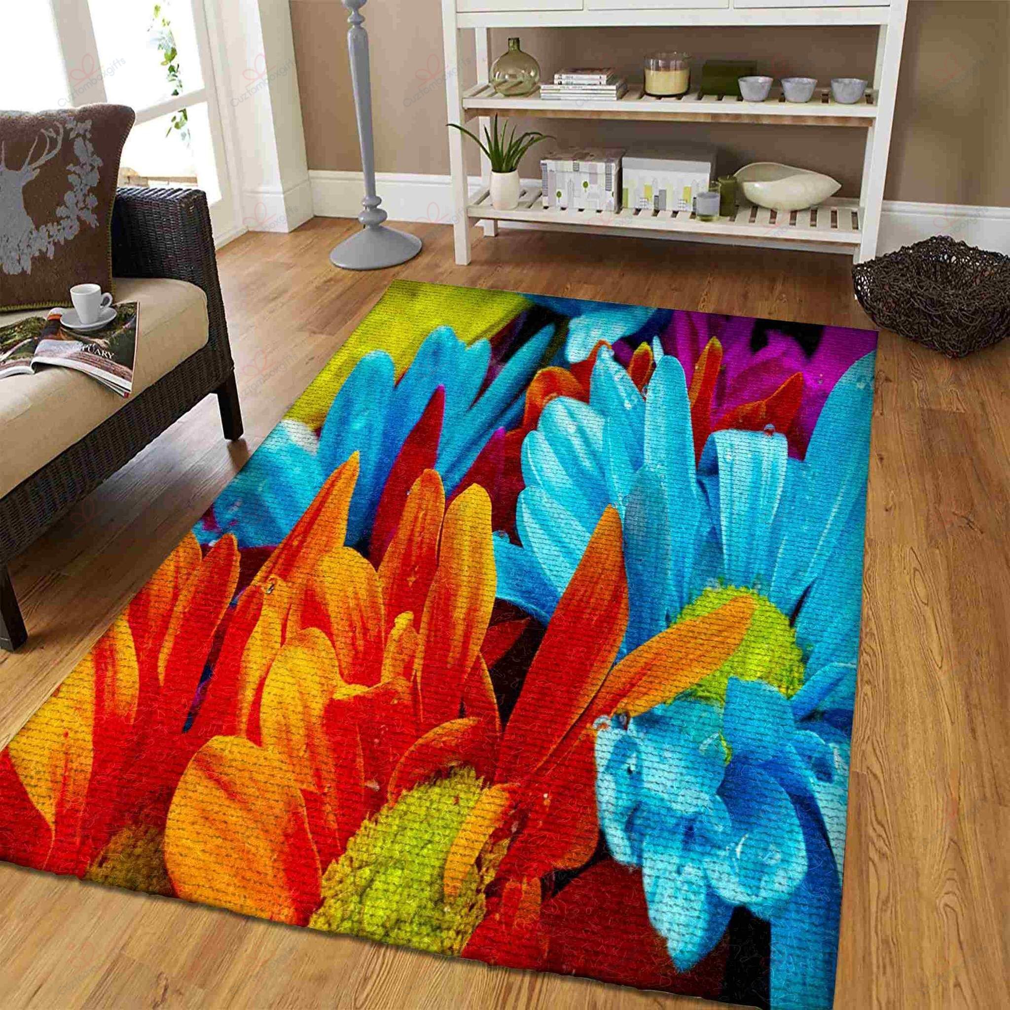 Colorful Flowers 2 Rug Sport Decor Gift Floor Decor Living Room Carpet Rug Area Rug - 11680dd0aaa1 Colorful Rectangle Area Rug