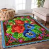 Colorful Flowers Rug Sport Decor Gift Floor Decor Living Room Carpet Rug Area Rug - f0760f211726 Colorful Rectangle Area Rug