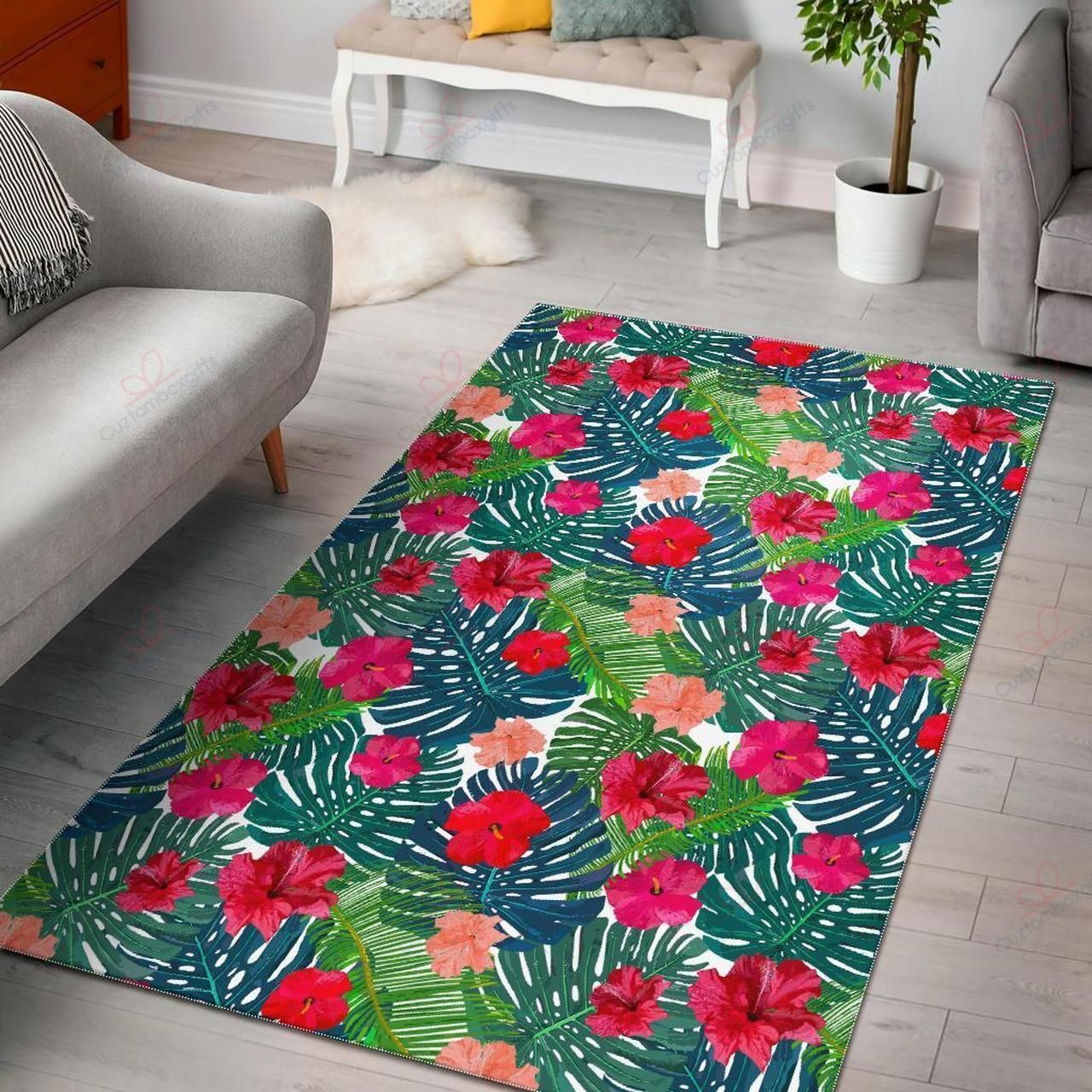 Colorful Hawaii Floral Pattern Rug Sport Decor Gift Floor Decor Living Room Carpet Rug Area Rug - 22d944a2cc1d Hawaii Rectangle Area Rug