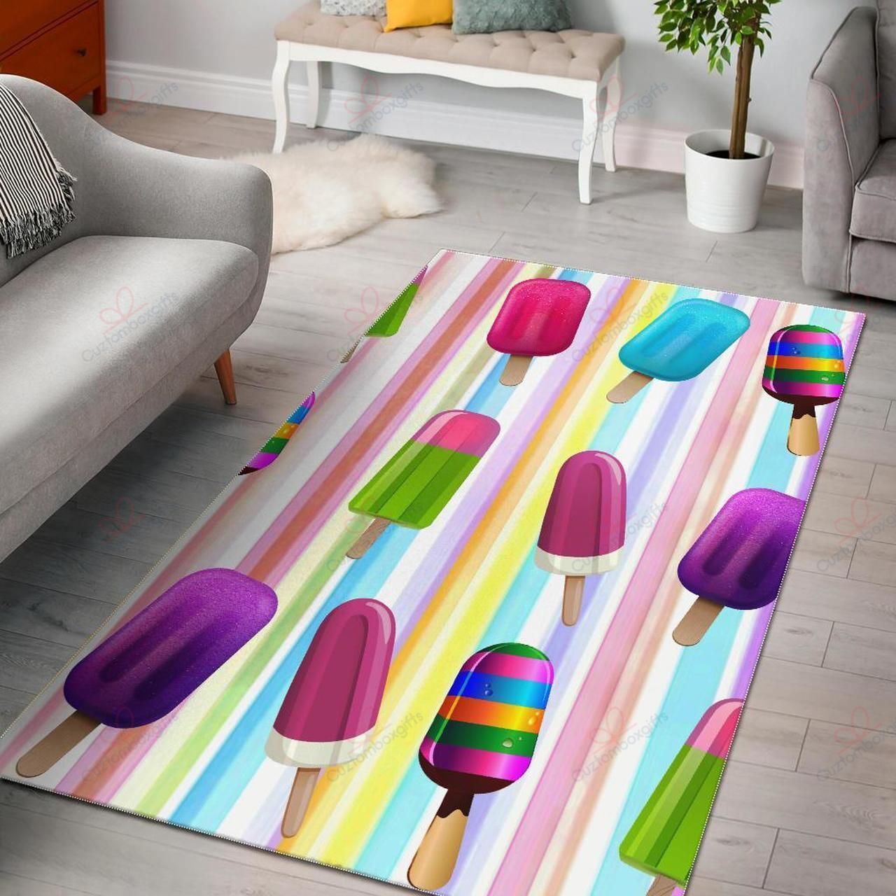 Colorful Ice Cream Rug Sport Decor Gift Floor Decor Living Room Carpet Rug Area Rug - 9711d44417b1 Colorful Rectangle Area Rug