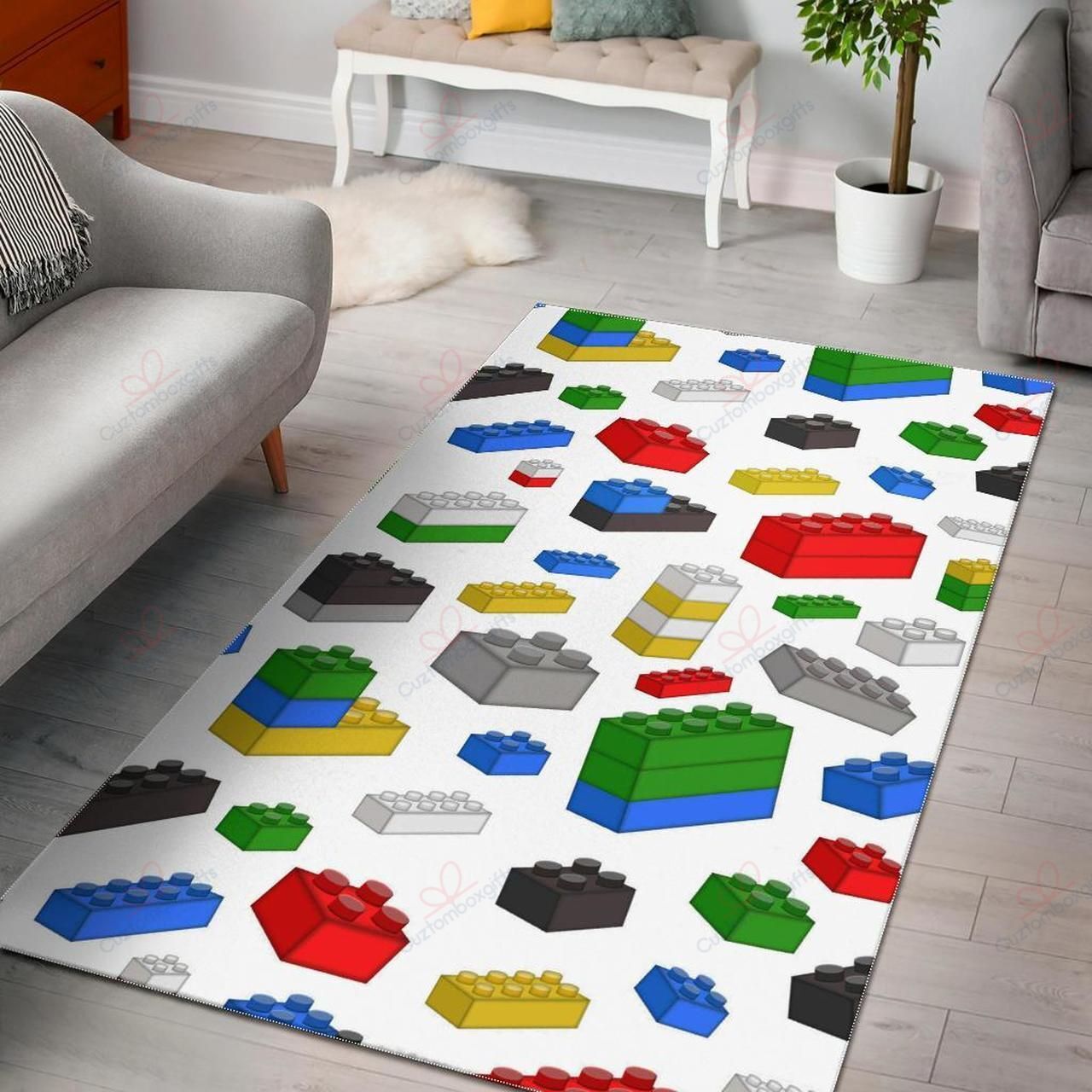 Colorful Lego Building Block Rug Sport Decor Gift Floor Decor Living Room Carpet Rug Area Rug - 4301fa2c84d6 Colorful Rectangle Area Rug