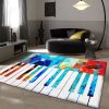 Colorful Piano Notes Rug Sport Decor Gift Floor Decor Living Room Carpet Rug Area Rug - 778b117434af Colorful Rectangle Area Rug