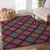 Colorful Royal Square Pattern Rug Sport Decor Gift Floor Decor Living Room Carpet Rug Area Rug - 1fbf37856419 Colorful Rectangle Area Rug