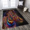 Colorful Stripes Africa Zebra Rug Sport Decor Gift Floor Decor Living Room Carpet Rug Area Rug - 5e13e9a822a8 Colorful Rectangle Area Rug