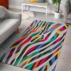 Colorful Zebra Pattern Rug Sport Decor Gift Floor Decor Living Room Carpet Rug Area Rug - c2958b3e10bd Colorful Rectangle Area Rug