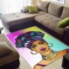 Colors And Bubbles Background Beautiful African Black Woman Rug Sport Decor Gift Floor Decor Living Room Carpet Rug Area Rug - f8c2f557505e Black Woman Rectangle Area Rug