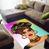 Colors And Bubbles Background Beautiful African Woman Red Lips Rug Sport Decor Gift Floor Decor Living Room Carpet Rug Area Rug - 6e3e0241f1c2 African Woman Rectangle Area Rug