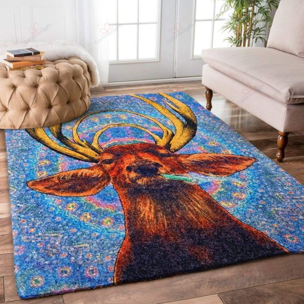 Cool Deer Rug Sport Decor Gift Floor Decor Living Room Carpet Rug Area Rug - 648347fa12a5 Deer Rectangle Area Rug