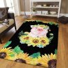 Cute Pig Sunflower Rug Sport Decor Gift Floor Decor Living Room Carpet Rug Area Rug - 70c441d13ddc Pig Rectangle Area Rug